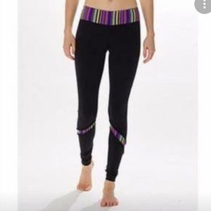 Lululemon Yogi Dance Pant Black with Multi Strips size 6